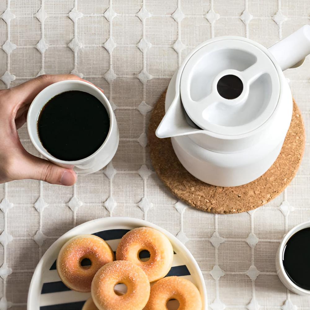 Insulated Coffee Carafe with Wooden Handle – 1L Stainless Steel Thermal Carafe for Hot and Cold Beverages-4