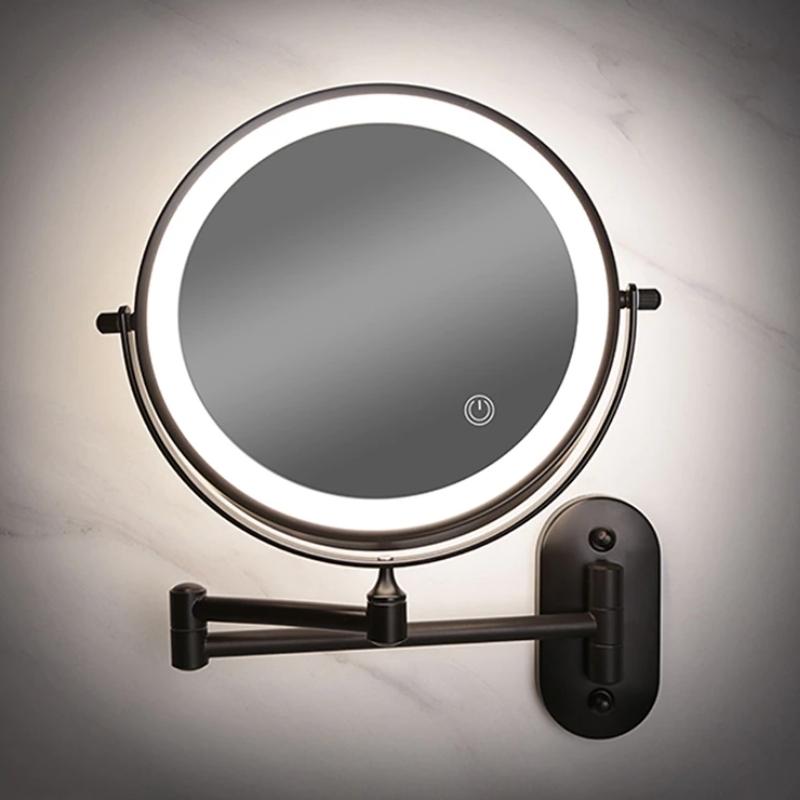 Variant image for Luxury LED Makeup Mirror with Lights, Rechargeable Battery, Adjustable Triple Lighting – 12cm Diameter-1