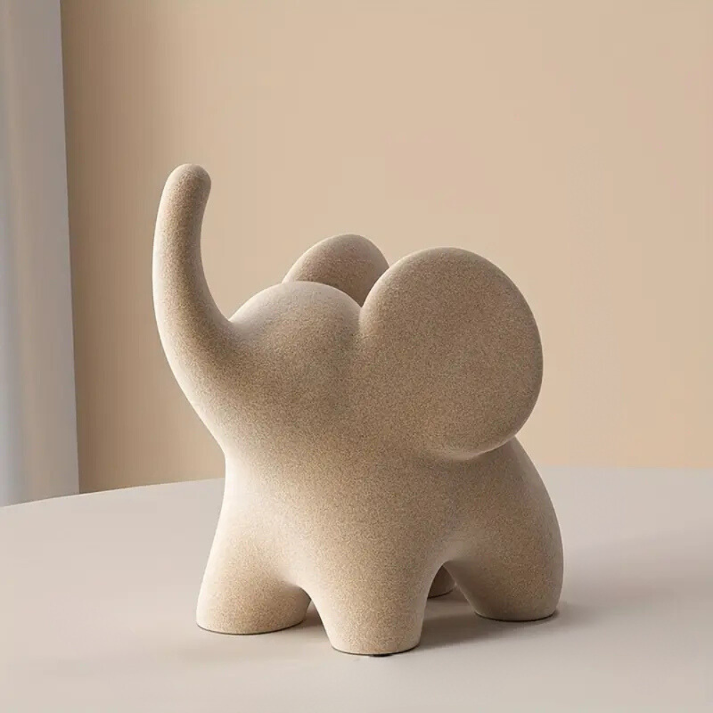 Elegant Nelly Flocked Elephant Figurine