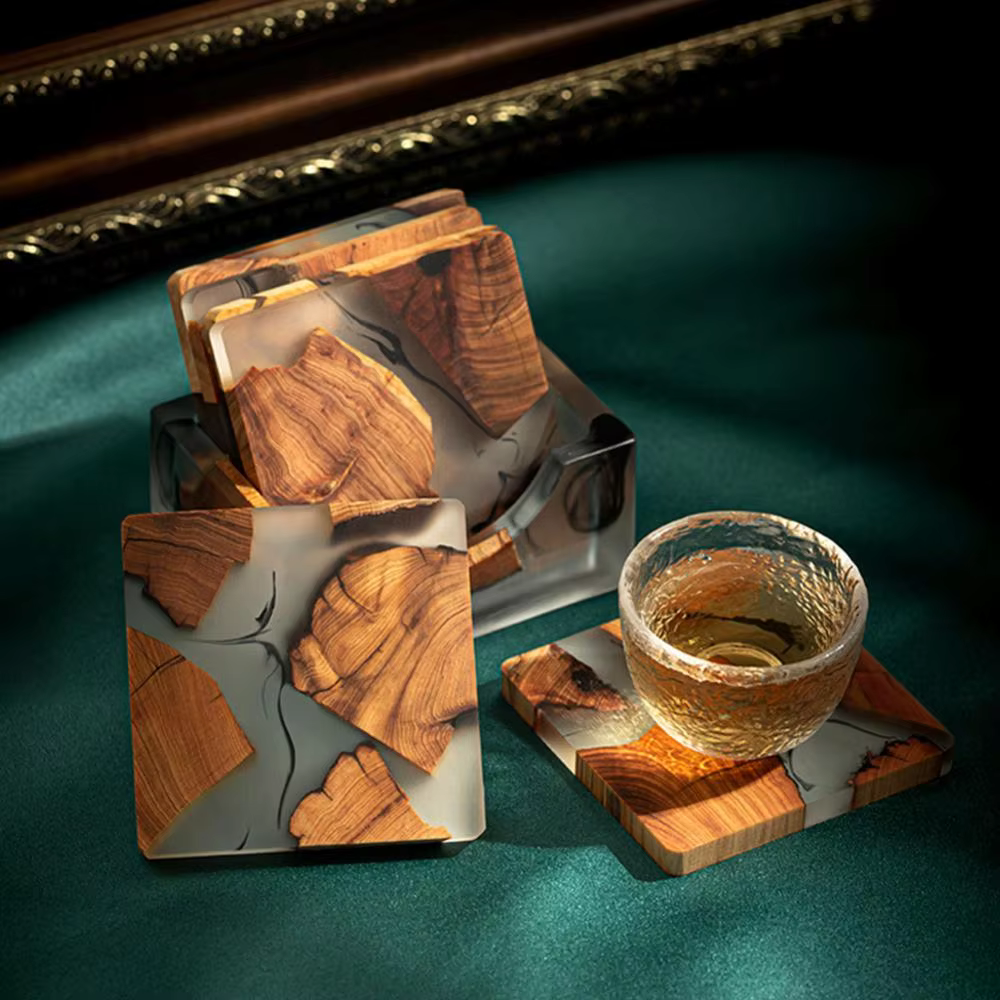 Artisan Crafted Wood and Resin Coasters