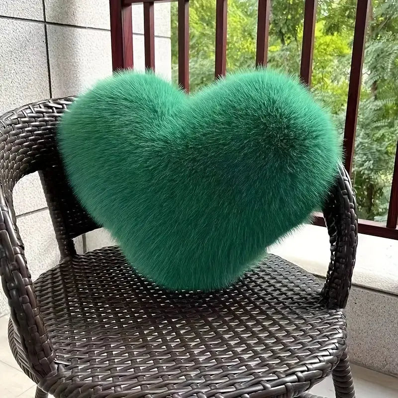 Cozy Heart-Shaped Plush Throw Pillow