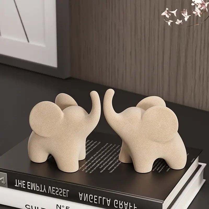 Elegant Nelly Flocked Elephant Figurine