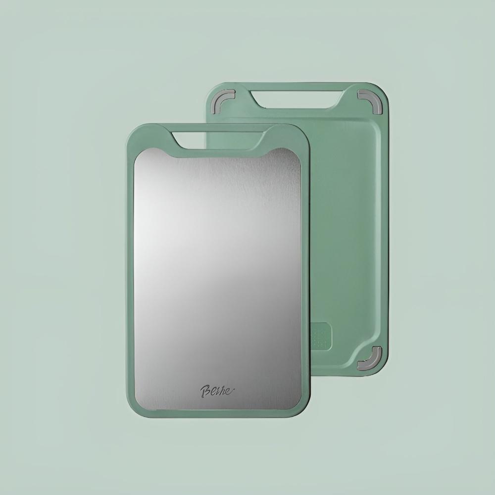 Double-Sided Stainless Steel Cutting Board with Antibacterial Surface and Integrated Garlic Grater - Durable and Easy to Clean-1