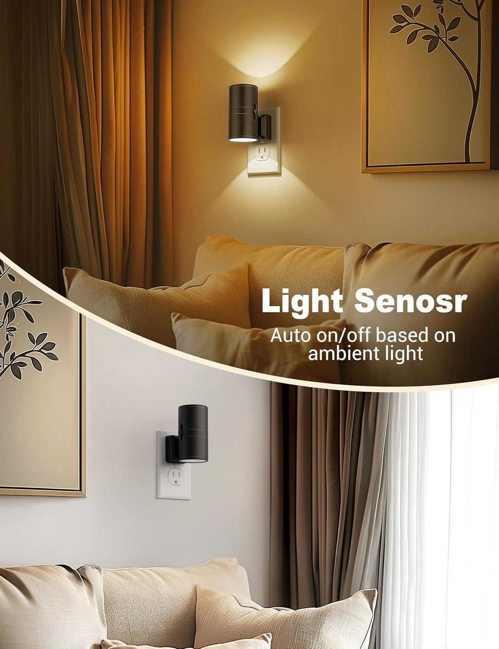 Dimmable LED Night Light with Twilight Sensor – Compact Design for Bedrooms, Hallways, and Children's Rooms-4