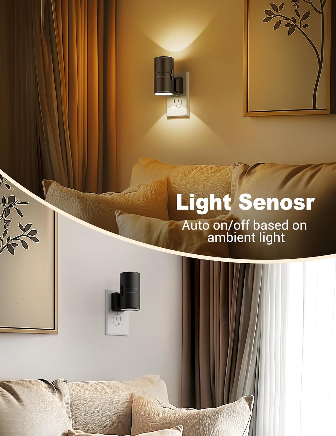 Dimmable LED Night Light with Twilight Sensor – Compact Design for Bedrooms, Hallways, and Children's Rooms-4