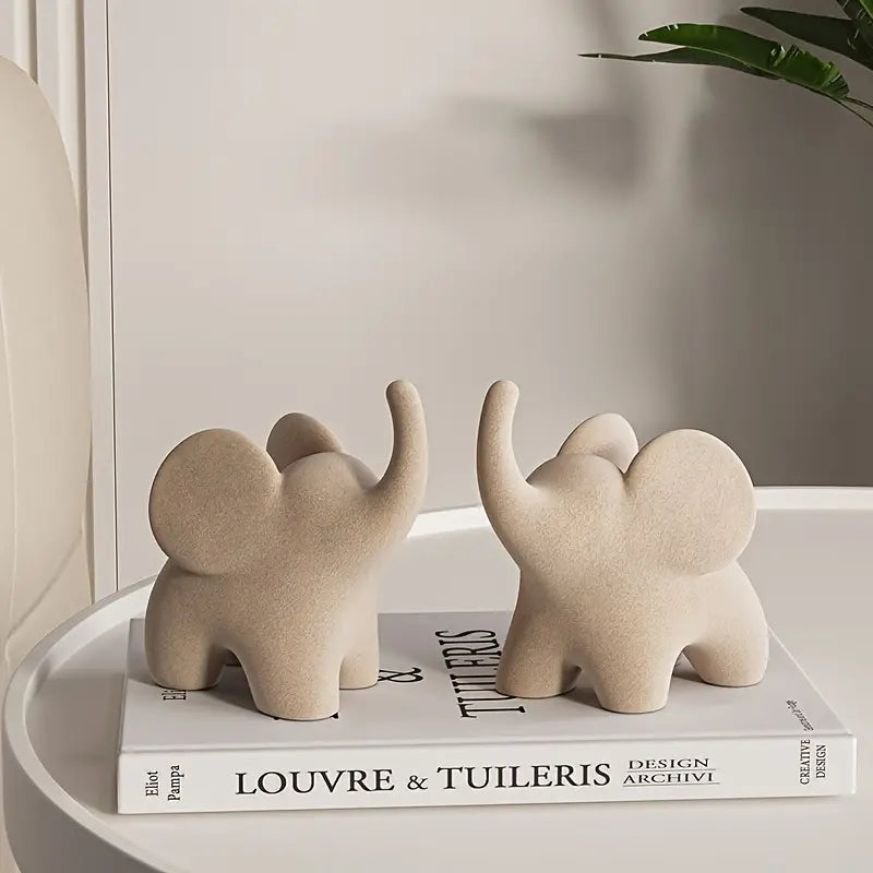 Elegant Nelly Flocked Elephant Figurine