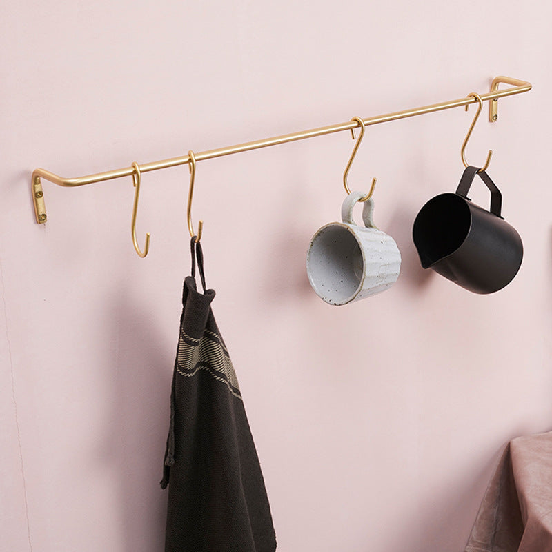 DeluxeRail – Elegant Wall Bracket with Gold Finish and S-Hooks