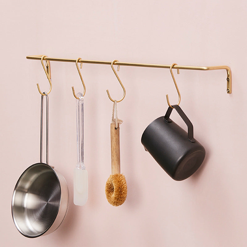 DeluxeRail – Elegant Wall Bracket with Gold Finish and S-Hooks