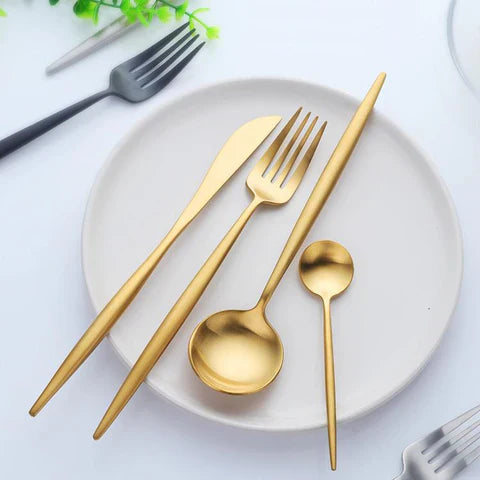 EleganceDining – Luxury Minimalist Refined Dining 24-piece Flatware Set