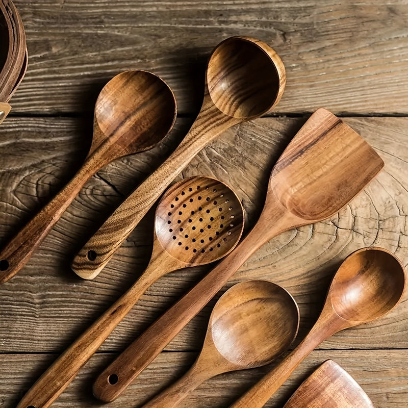 5-Piece Wooden Kitchen Utensil Set – Ergonomic Cooking Utensils for Stylish Kitchenware-3