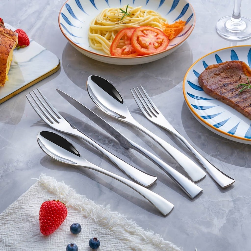 Valena Elegance – Luxury Silver Stainless Steel Flatware Set