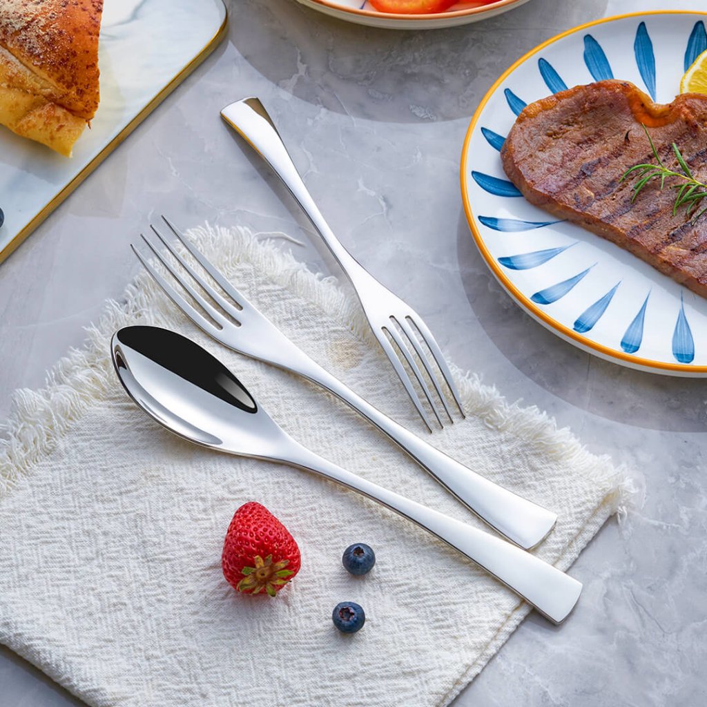 Valena Elegance – Luxury Silver Stainless Steel Flatware Set