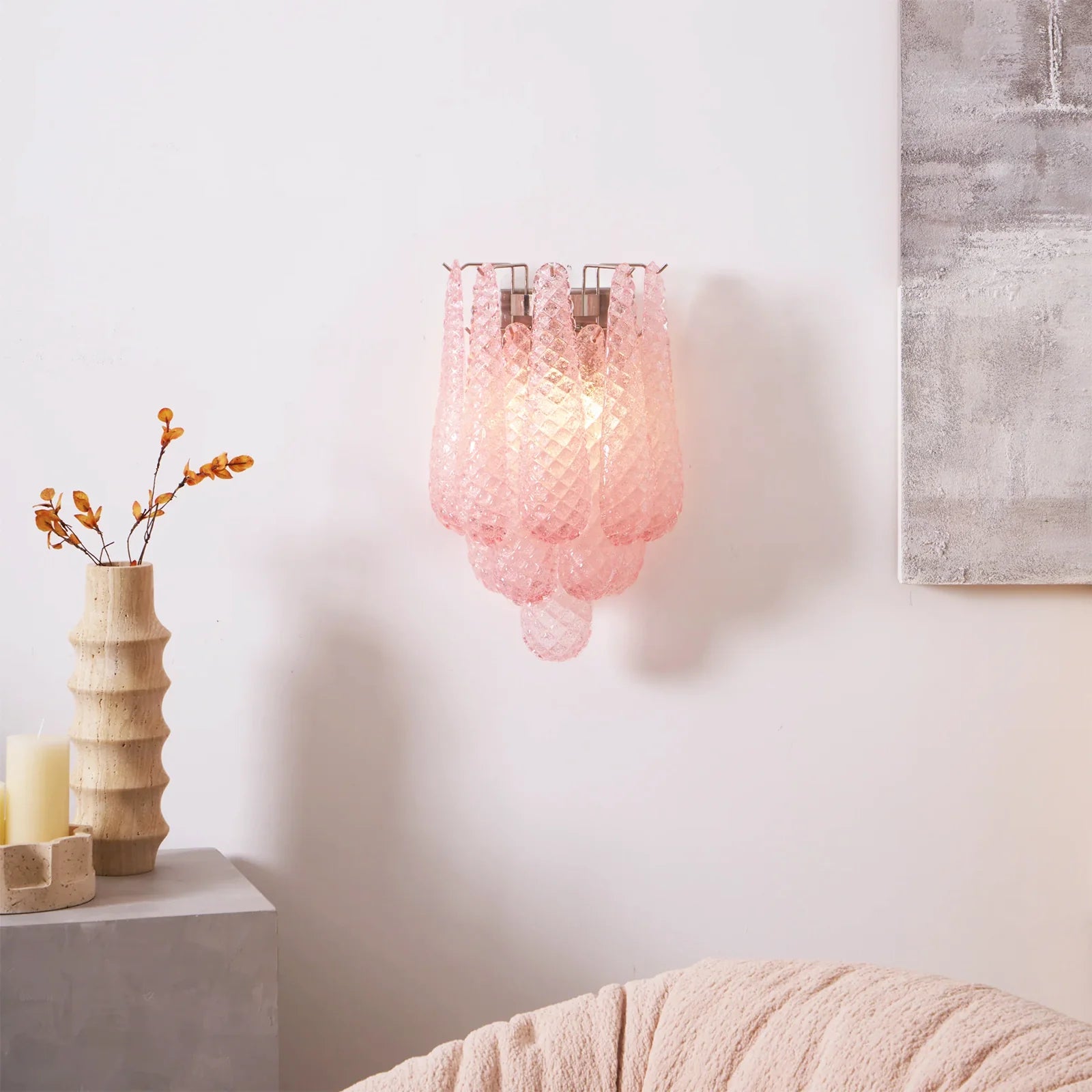 Murano Petals Pink Wall Light