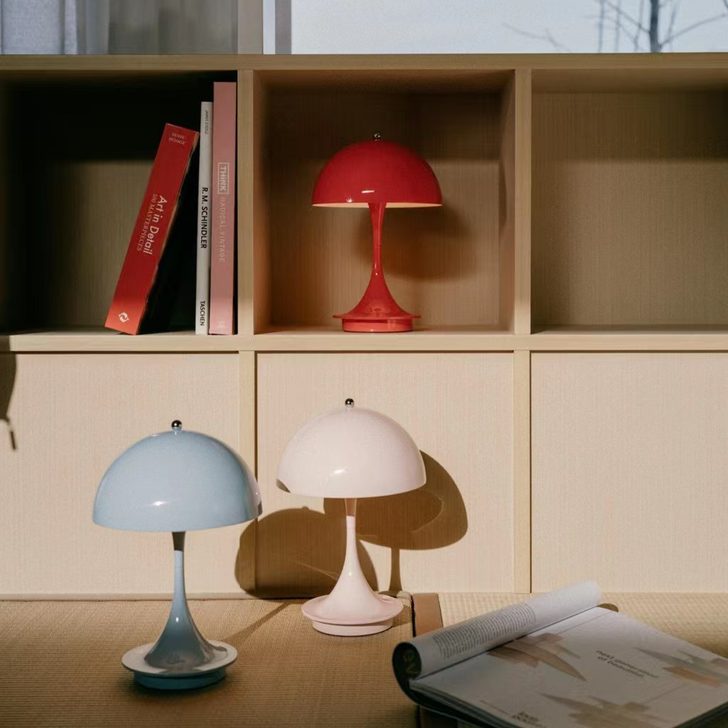 Modern LED Mushroom Table Lamp with Touch Dimming, Adjustable Color Temperature, Battery Operated, Cordless Design-4