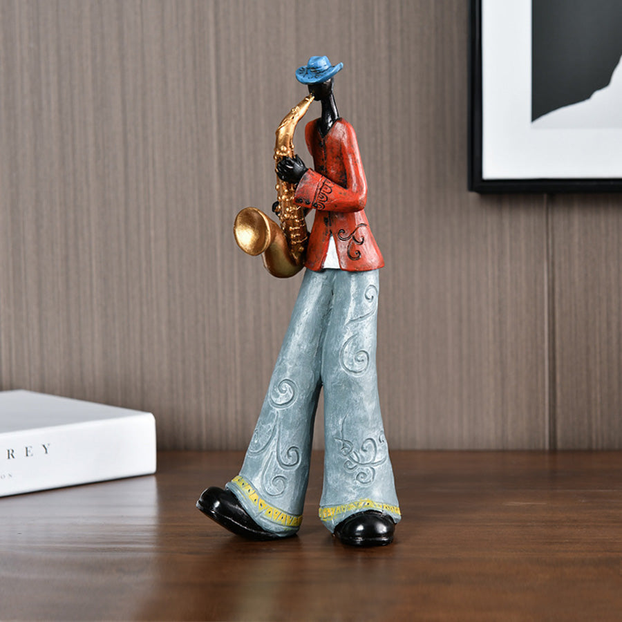 Variant image for Vintage Jazz Band Figurine - Durable Resin Music Decor Statue for Collectors, Classic Hues and Elegant Design-4