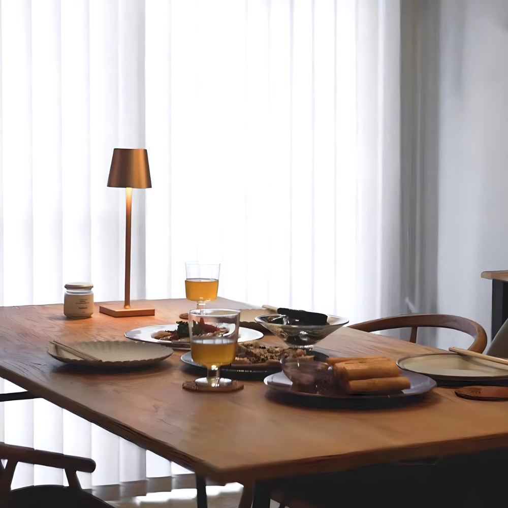 Modern Aluminum Table Lamp with Adjustable Brightness – Cordless Battery Operated Lamp for Living Room & Outdoor Use-6