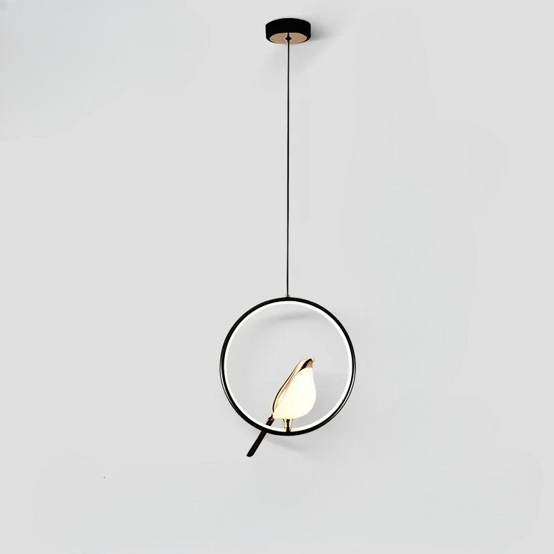 Variant image for Modern Bird in Hanging Ring Pendant Lamp – Elegant Glass Ceiling Light Fixture for Home and Commercial Use-10