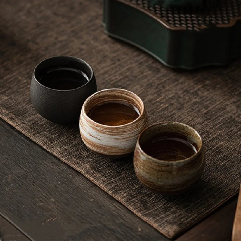Handmade Ceramic Espresso Cups – Rustic Design, 75-80 ml Capacity, Eco-Friendly and Durable Stoneware Mugs-3