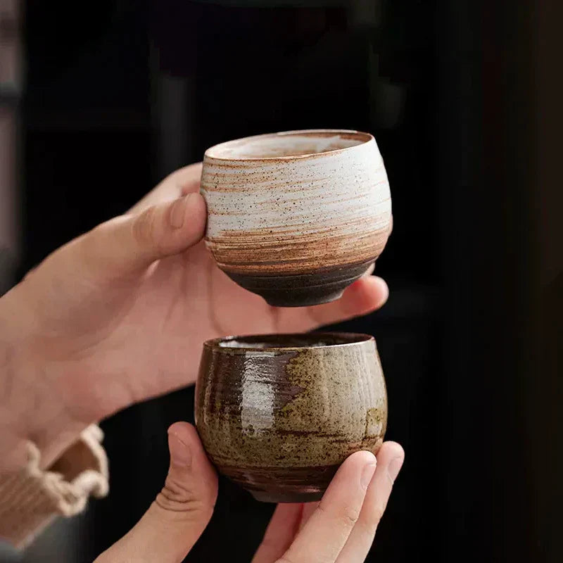 Handmade Ceramic Espresso Cups – Rustic Design, 75-80 ml Capacity, Eco-Friendly and Durable Stoneware Mugs-2