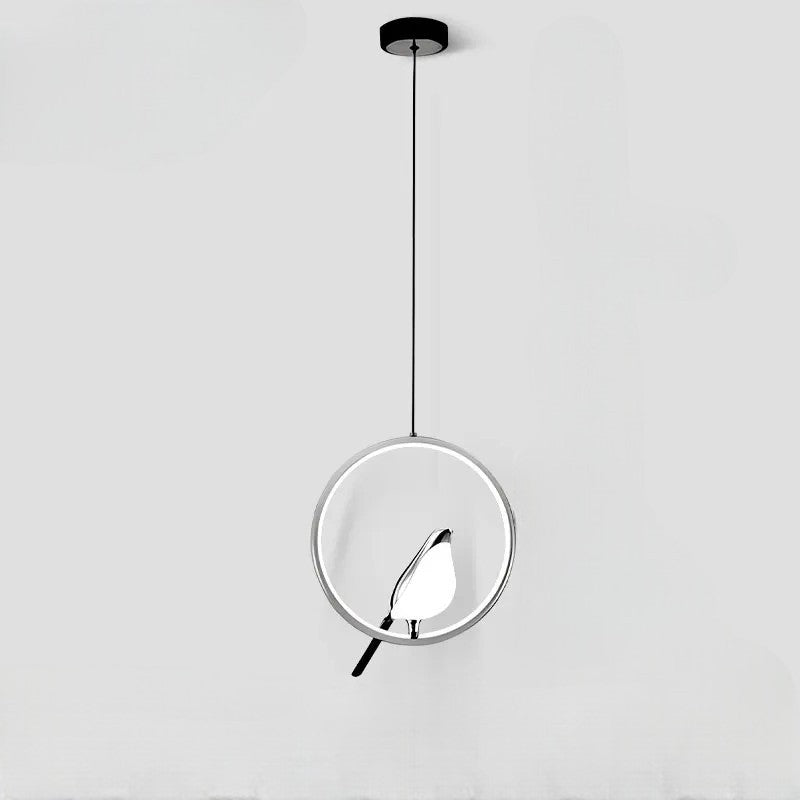 Variant image for Modern Bird in Hanging Ring Pendant Lamp – Elegant Glass Ceiling Light Fixture for Home and Commercial Use-7