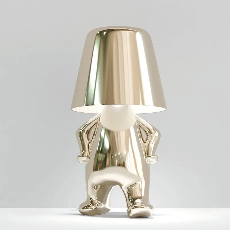Variant image for Modern Resin LED Table Lamp with Thinker Design – Warm White Light for Living Room and Bedside Use-4