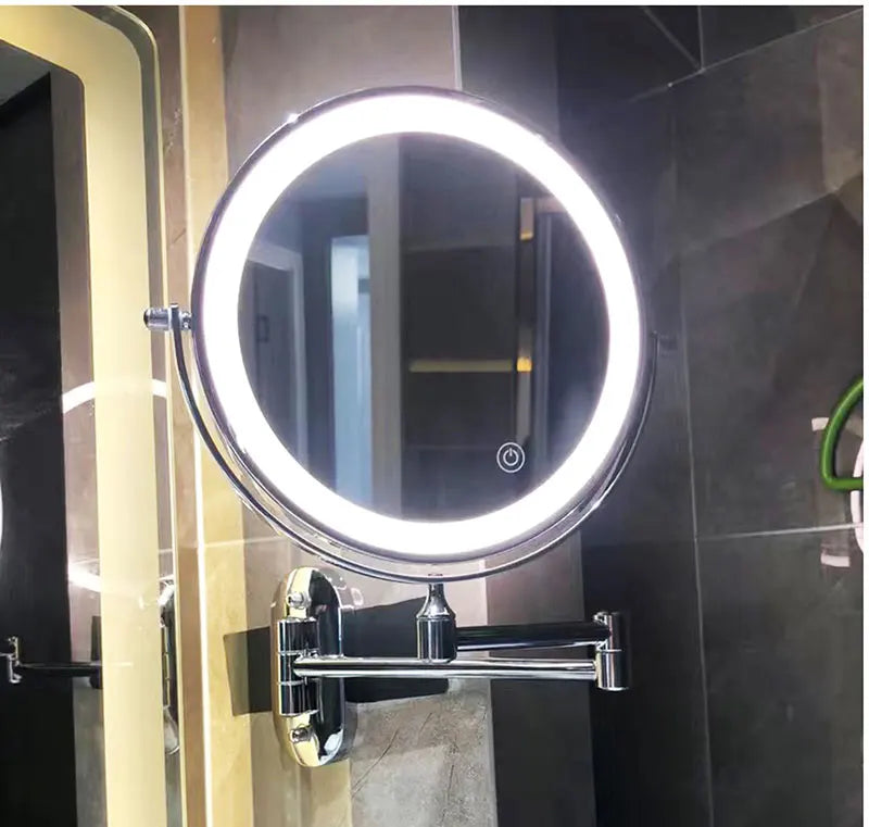Luxury LED Makeup Mirror with Lights, Rechargeable Battery, Adjustable Triple Lighting – 12cm Diameter-3