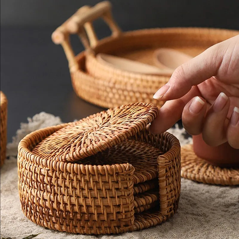 Mondaha Natural Rattan Coasters