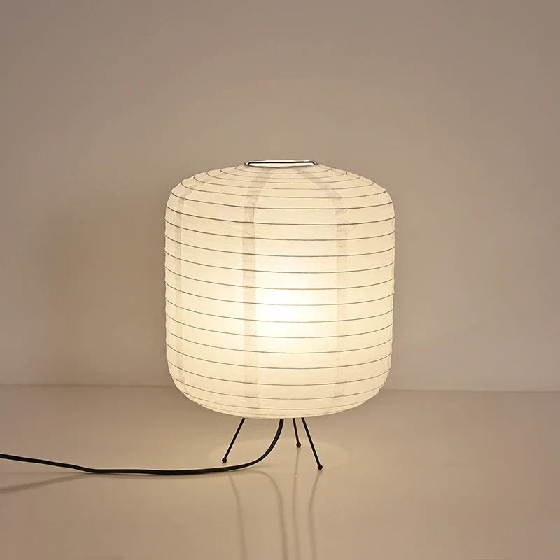 Handcrafted Japanese Rice Paper Table Lamp with Bamboo Frame – Minimalist Bedside Lamp for Soft Ambient Lighting-5