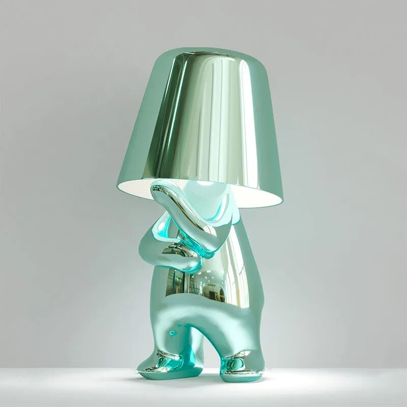 Variant image for Modern Resin LED Table Lamp with Thinker Design – Warm White Light for Living Room and Bedside Use-3