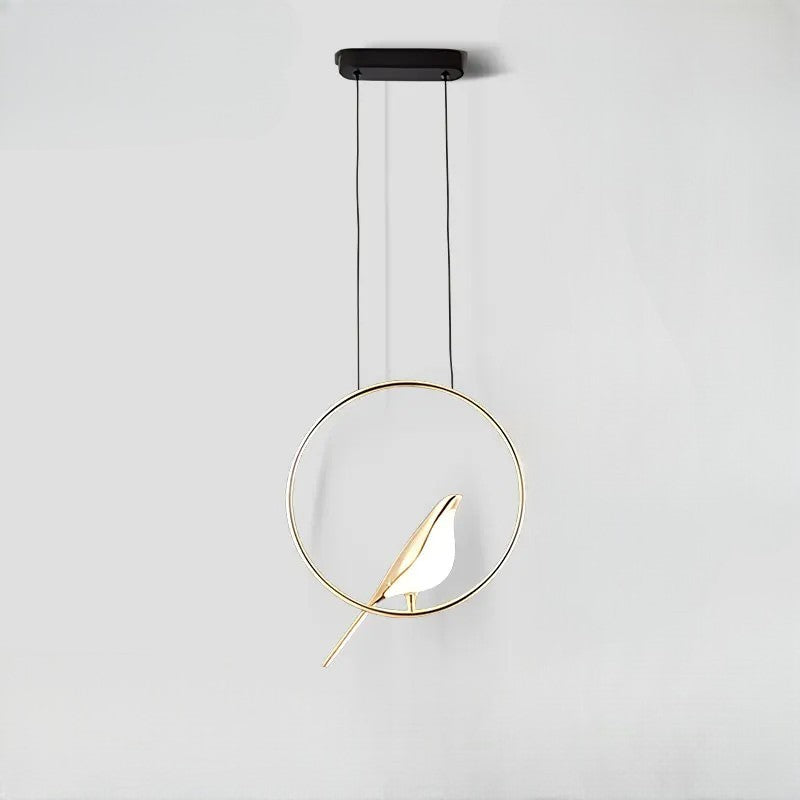 Variant image for Modern Bird in Hanging Ring Pendant Lamp – Elegant Glass Ceiling Light Fixture for Home and Commercial Use-4