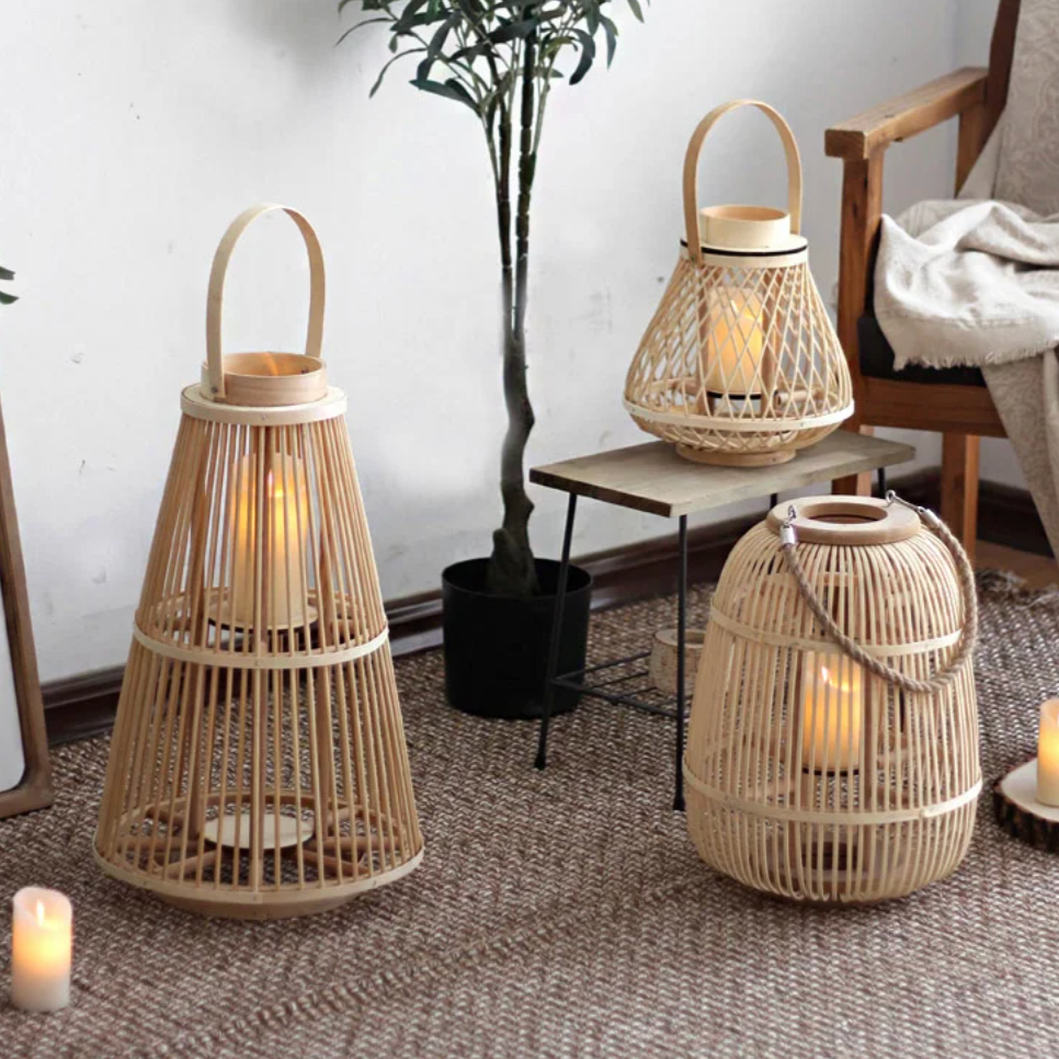Rattan Lantern Garden with Flameless Candle – Elegant Outdoor Lighting for Patios and Balconies-5