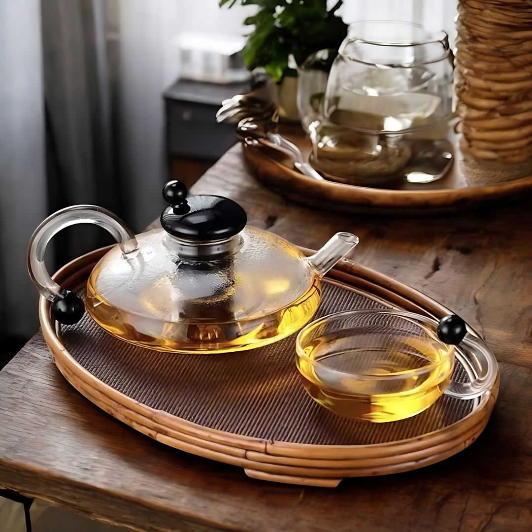 Elegant Filtration Teapot Set with Matching Cups – 600ml Heat-Resistant Borosilicate Glass Tea Set for Adults-6