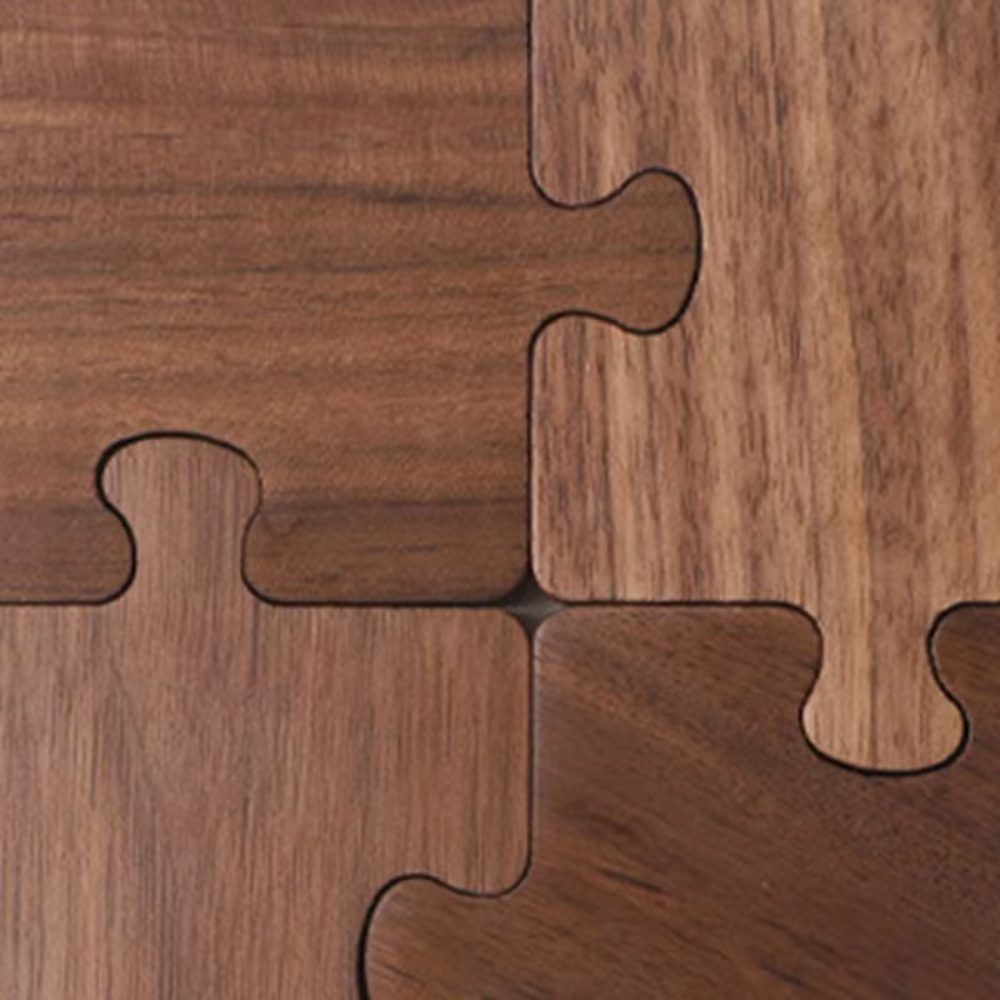 Artisan Crafted Wooden Puzzle Coaster Set