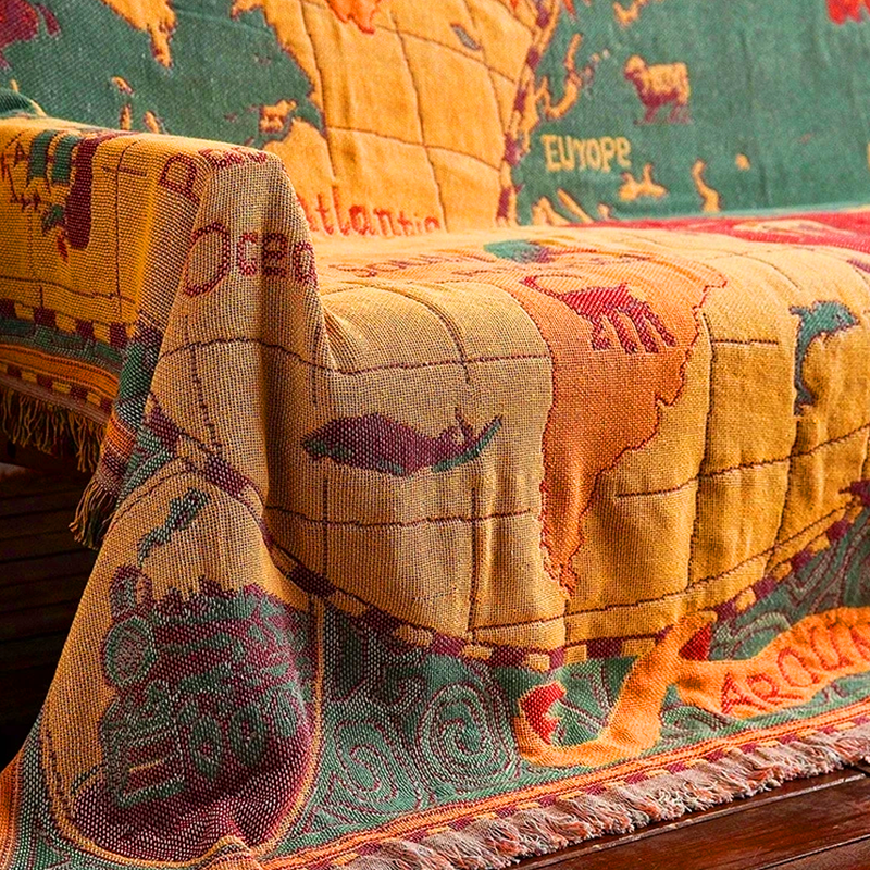 Globetrotter Boho Map Blanket