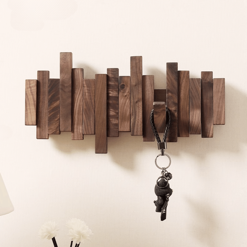 Handmade Wall Mounted Staggered Wooden Coat Rack