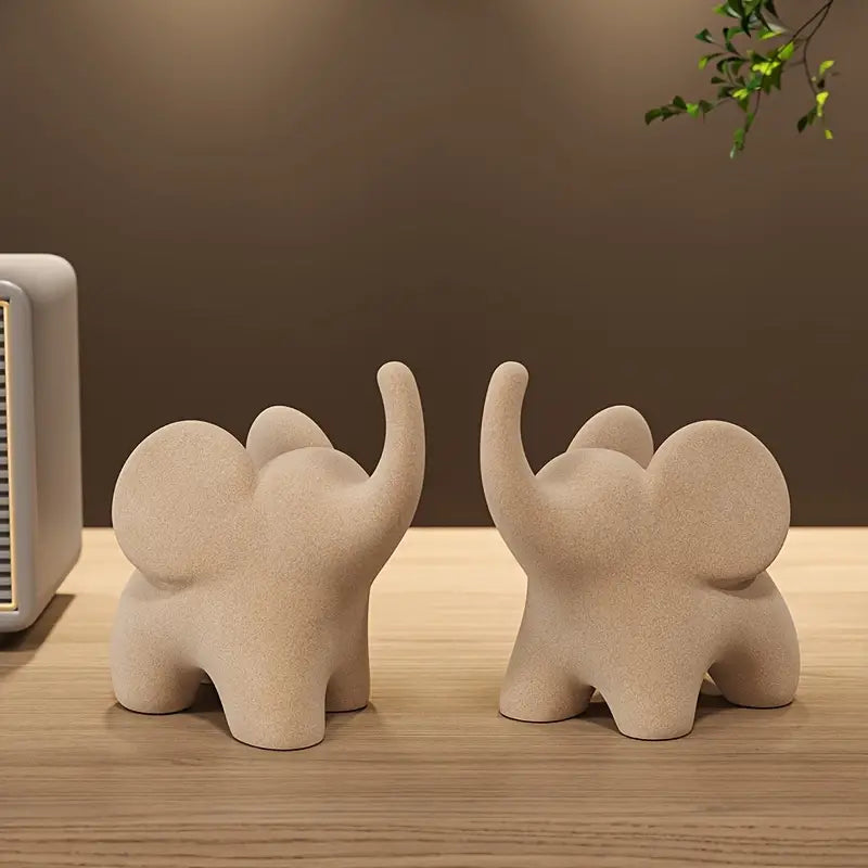 Elegant Nelly Flocked Elephant Figurine