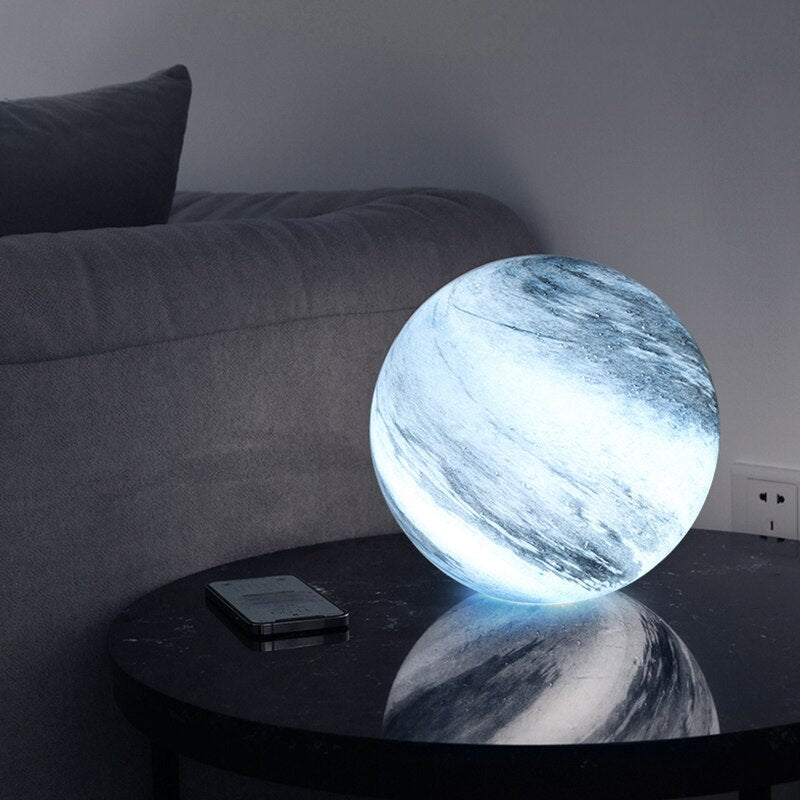 Elegant Glass Lunar Table Lamp with 16 Color LED Lights – Perfect for Bedrooms and Living Rooms-6