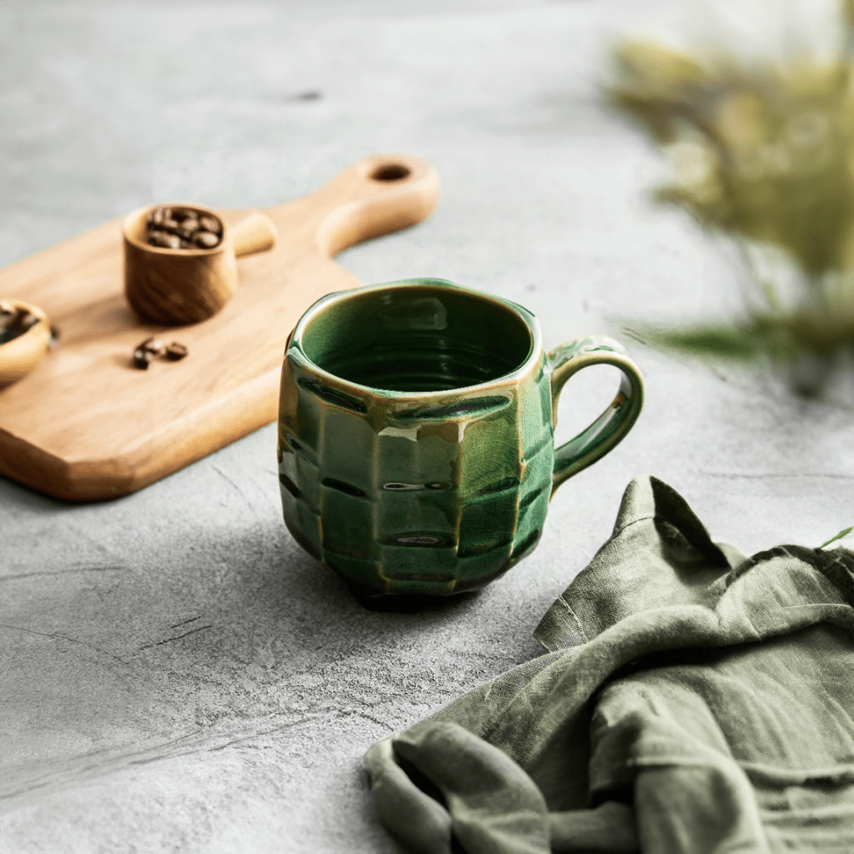 Vintage Japanese Ceramic Mug – 420 ml Rustic Pottery Coffee Mug for Tea and Coffee-2