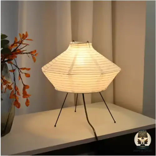 Japanese Rice Paper Table Lamp with Bamboo Frame – Minimalist Bedside Lamp for Zen-Inspired Bedroom Ambiance-2
