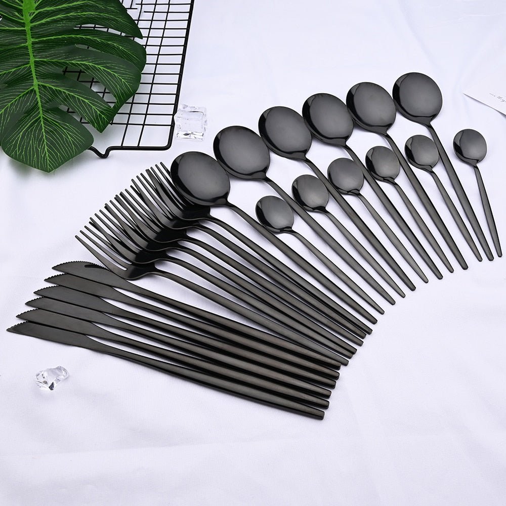 EleganceDining – Luxury Minimalist Refined Dining 24-piece Flatware Set