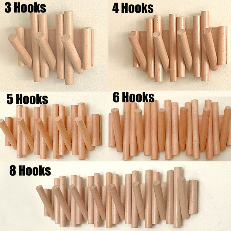 Handmade Wall Mounted Wooden Nordic Coat Rack