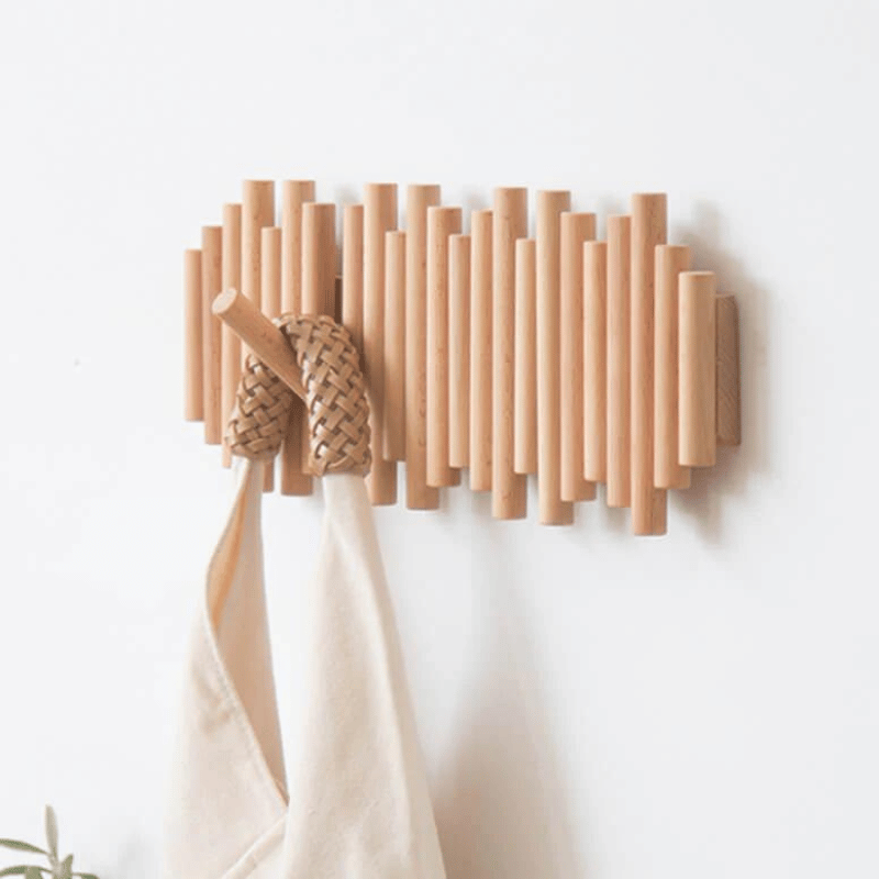 Handmade Wall Mounted Wooden Nordic Coat Rack