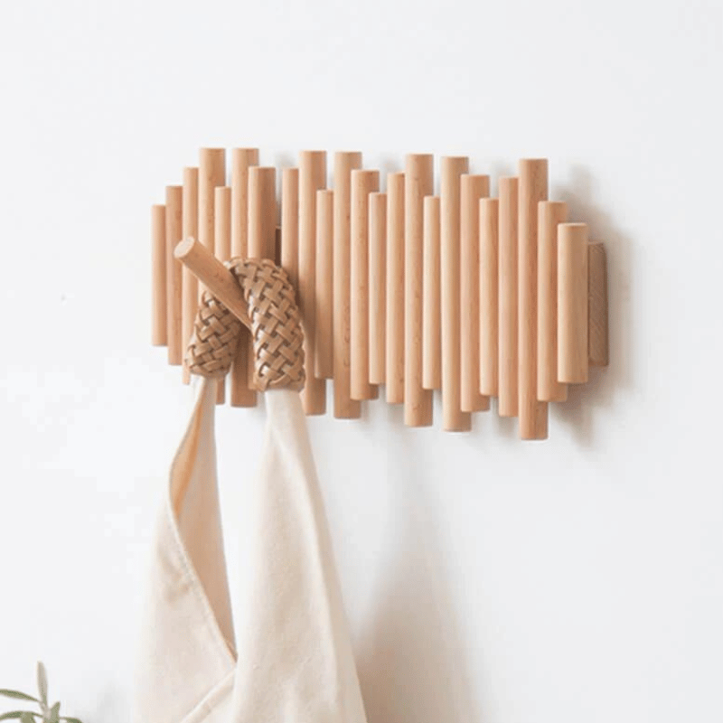 Handmade Wall Mounted Wooden Nordic Coat Rack