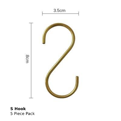 DeluxeRail – Elegant Wall Bracket with Gold Finish and S-Hooks