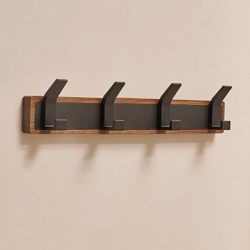 Modern Wall Mounted Walnut Coat Rack