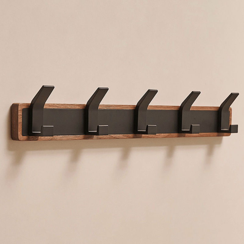 Modern Wall Mounted Walnut Coat Rack