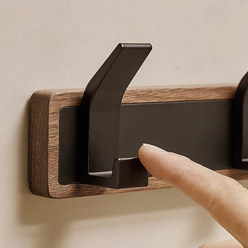 Modern Wall Mounted Walnut Coat Rack