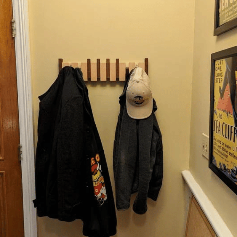 Handmade Wooden Wall Mounted Coat Rack