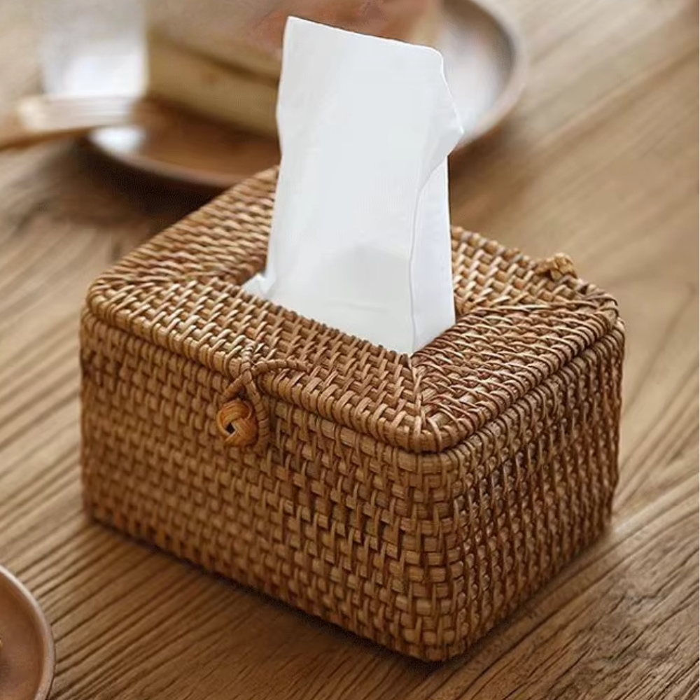 Natural Rattan Tissue Box Holder