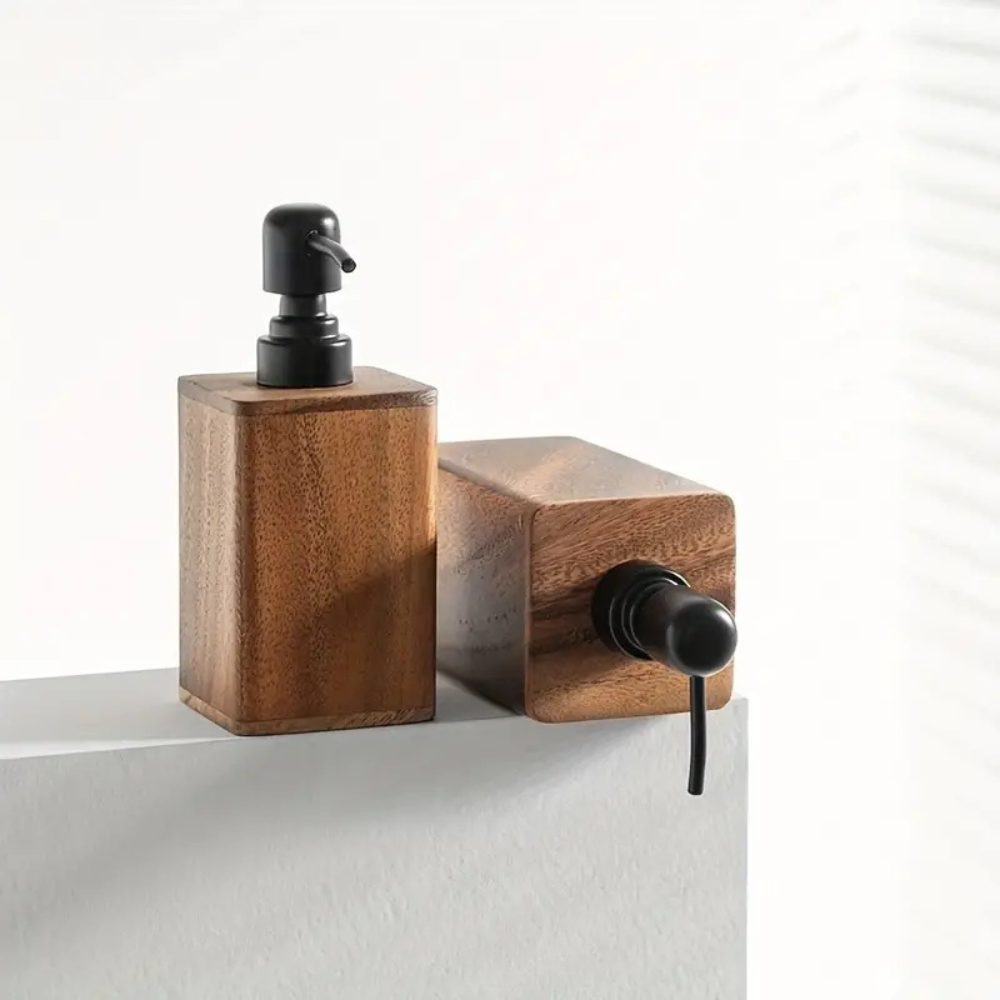 Farmhouse-Inspired Wooden Soap & Lotion Dispenser